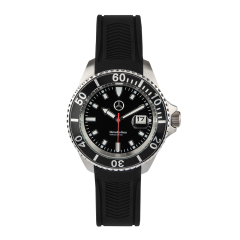 Black Steel Silicon Strap Watch