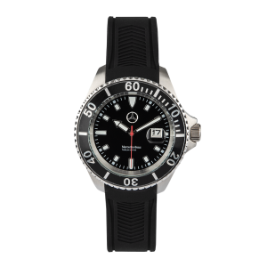 Black Steel Silicon Strap Watch