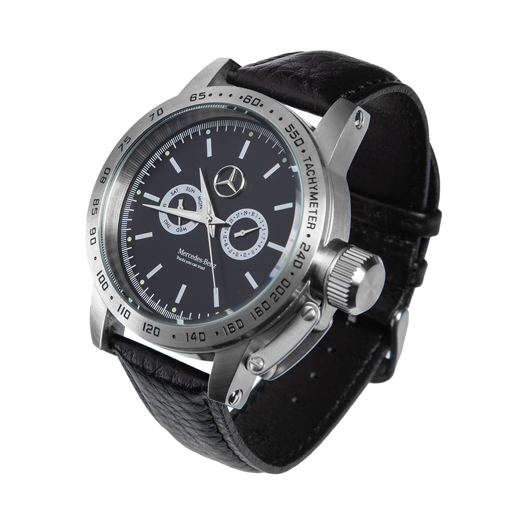 Mercedes Benz Men's Luxury Leather Strap Quartz Watch -